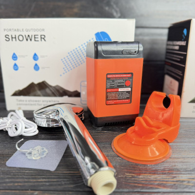 Портативный душ с помпой на аккумуляторе Travel shower USB 2200 мАг