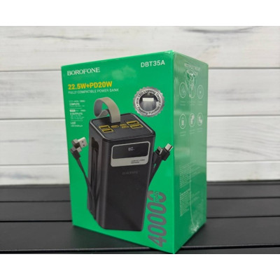 Power Bank BOROFONE DBT35A 40000mAh с встроенными кабелями