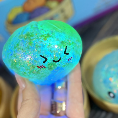  Игрушка-антистресс Squishy блесками светящиеся   — 8.5 см с Led лампочкой 