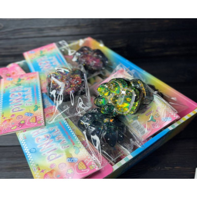 НЕТУ Лапка Сквиш 7см черная с блестками 16Pcs
