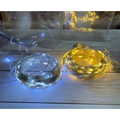 Гирлянда 300LED 30 метров на USB ,тёплый белый ,холодный белый