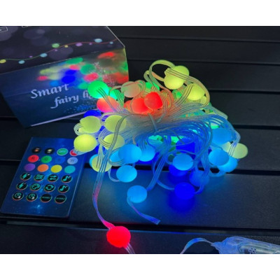 Гирлянда матовый шарик 10 м Bluetooth USB+пульт
