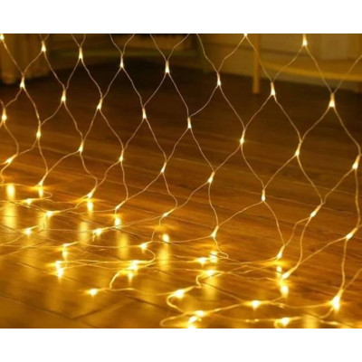 Гирлянда сетка 7162 144 Led  2*2 тёплый белый