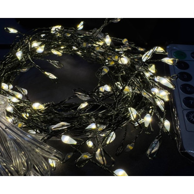 Гирлянда Фейерверк USB .  Зеленая  проволка 5 м. 150 Led. Теплый свет 2361