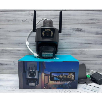 Камера Wi-Fi/4G уличная поворотная с сиреной и зумом Dual Lens Zoom iCSee