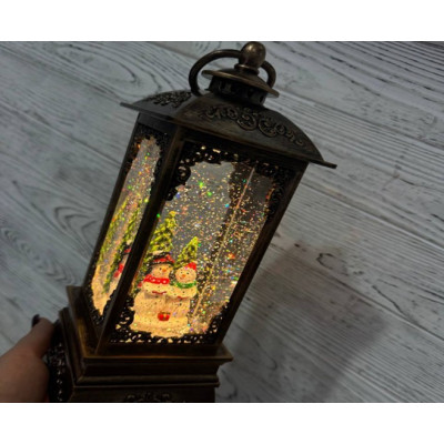 Новогодний музыкальный светильник от батареек и USB 25-26 30*10*10 cm