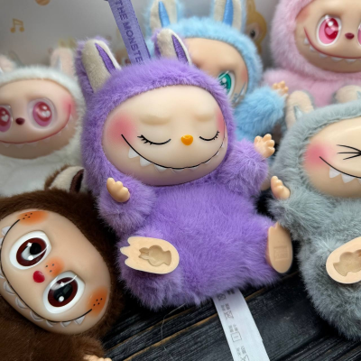Лабубу игрушка брелок радужный 6 цветов 16 см1