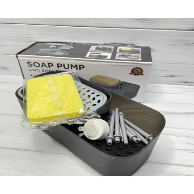 Кухонный органайзер с дозатором губка коробка для мыла 2в1 Soap Pump Sink