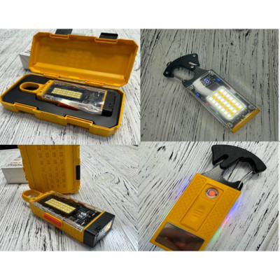 Аккумуляторный туристический аварийный фонарь с Power Bank с сиреной и зажигалкой Travel Charging D61 в кейсе 500 лм 20 Вт 15*5*3cm