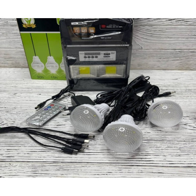 Многофункциональный LED фонарь GD-8216 с солнечной панелью, 3 лампочки, powerbank