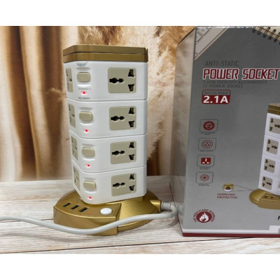 Розетка 2 метра евростандарт 3 USB  2500W AK04OL