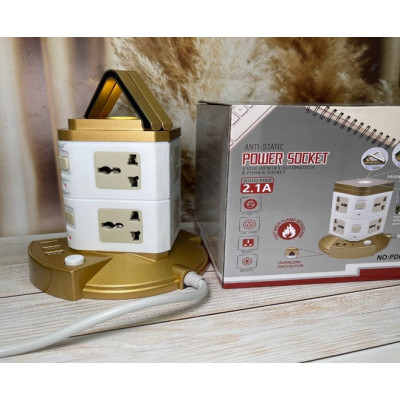 Розетка 2 метра евростандарт с подсветкой 3 USB  2500W
