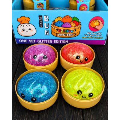 Игрушка-антистресс Squishy¶Пельмешки  с блестками и орбизами¶