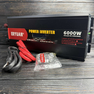 Преобразователь напряжения 6000 W ERYUAN (чистая синусоида) 12V → 220V